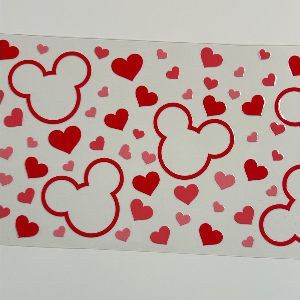 Mickey Ears and Hearts Cup Decal